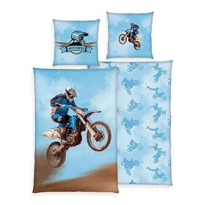 Afbeelding van Klaus Herding GmbH Motocross Dekbedovertrek Set 2 delig 135x200 cm 100% Microvezel