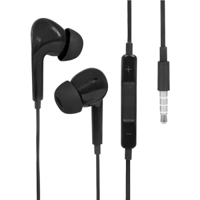 Afbeelding van Nuvance Oortjes met Draad 3.5mm Jack Aansluiting Oordopjes In Ear en Microfoon Zwart