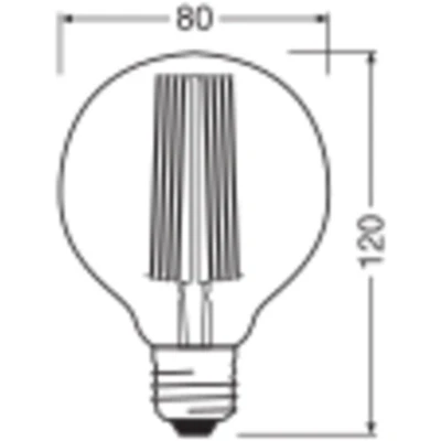 Afbeelding van Ledvance led lamp smoke le 120mm diam 80mm temp 1800k voet e27 4099854090783