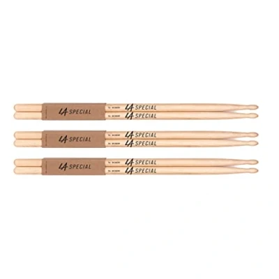 Afbeelding van LA Specials Drumsticks 7A Set voor Akoestische Drums of Elektronische Ovale Houten Tip Hickory Consistent Gewicht en toonhoogte 3 paar