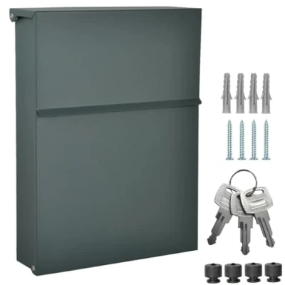Afbeelding van ALSTEN TECH Designer brievenbus wandbrievenbus zonder krantenvak antracietgrijs mat RAL 7016 Mini 30x23 cm
