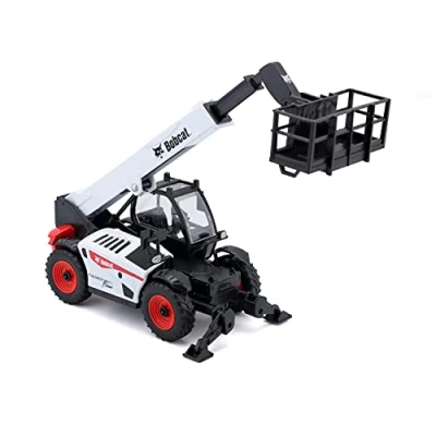 Afbeelding van Bburago 18 32088 Bobcat T40.180SLP Telescooplader met werkplatform speelgoedvoertuig, wit zwart