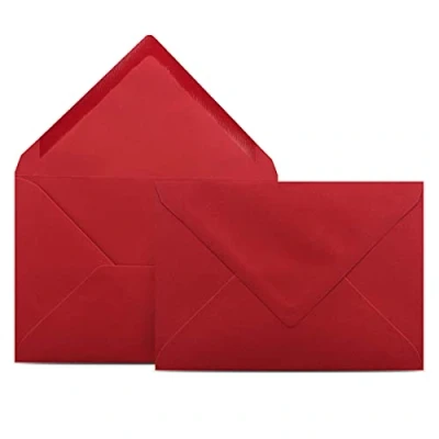 Afbeelding van COLOURS 4 YOU enveloppen, DIN C6, kersenrood, 11,4 x 16,2 cm, 80 g/m² met natte lijm, puntige klep, zonder venster, 50 stuks