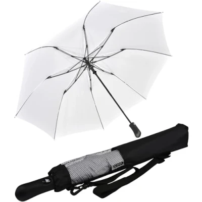 Afbeelding van iX brella XXL 124cm glasvezel golfzakparaplu met automatische, wit, 124 cm