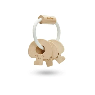 Afbeelding van Plan Toys PT5267 sleutel rammelaar, natuurlijk hout