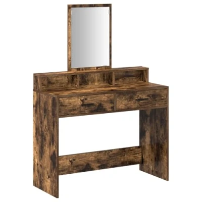 Afbeelding van vidaXL Gerookt eiken Massief hout 100 x 41 140 cm Kaptafel