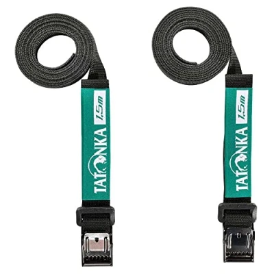 Afbeelding van Tatonka Easy Strap pakriem 18 mm/1,5 m (2 stuks) twee spanbanden met metalen sluiting 1,8 cm breed en 150 lang voor volumeregeling of het bevestigen van uitrusting