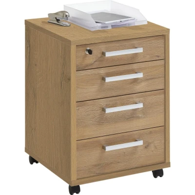 Afbeelding van Ladekast verrijdbaar 48x49,5x65,5 cm eikenkleurig