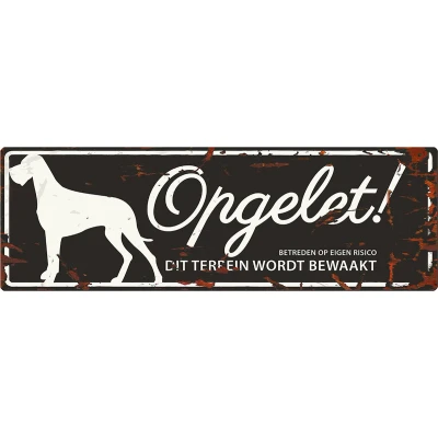 Afbeelding van D&amp;d Home Waakbord Hond Warning Sign Danish Dog N 40x14cm Zwart 1st