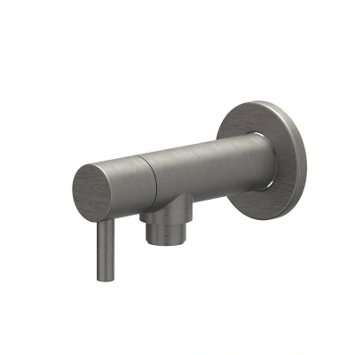 Afbeelding van IVY hoekstopkraan Geborsteld Metal Black PVD