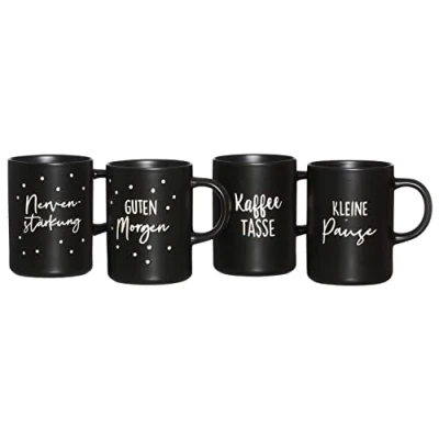 Afbeelding van Ritzenhoff &amp; Breker Beker Svart 330 ml(set, 4 delig)