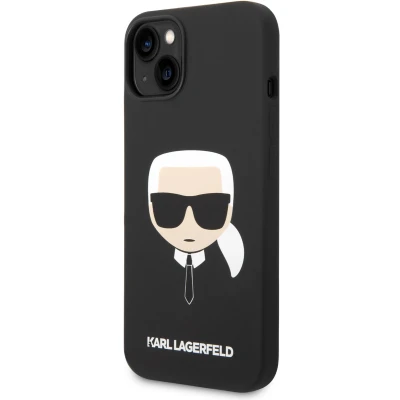 Afbeelding van Karl Lagerfeld KLHMP14MSLKHBK iPhone 14 Plus 6.7 hardcase zwart/zwart Siliconen Karl`s Head Magsafe
