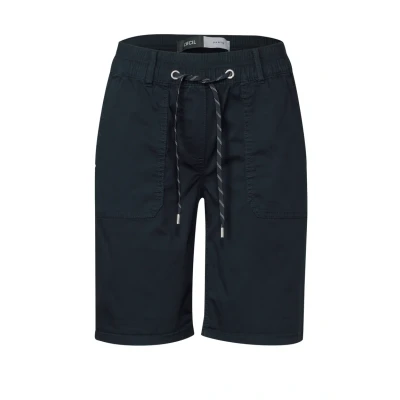 Afbeelding van Cecil Twill IM Washedlook Shorts, Dames, Maat: Large, Blau