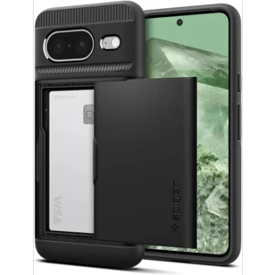 Afbeelding van Google Pixel 8 Hoesje Kunststof Spigen Hardcase/Backcover Zwart Telefoonhoesje Shockproof/Valbescherming