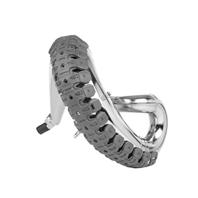 Afbeelding van POLISPORT 8469200005 ARMADILLO PIPE universele uitlaatbeschermer voor 2 takt motorfietsen gemaakt van roestvrij staal en licht elastomeer bestand tegen hoge temperaturen in kleur nardo grijs