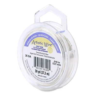 Afbeelding van Artistic Wire Verzilverde Aanslag Bestand Gekleurde Koper Ambachtelijke Draad, 26 Gauge / .41 mm, 30 yd/90 voet