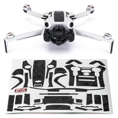 Afbeelding van WRAPGRADE Skin Compatibel met DJI mini 4 Pro Accent Color (Black Bumpy Camo)