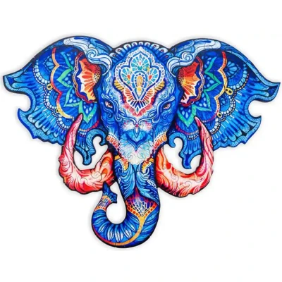 Afbeelding van Puzzel A4 Blue Olifant (hoofd)