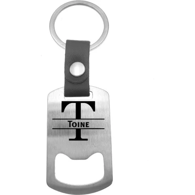 Afbeelding van Luxe Sleutelhanger RVS Leer Toine