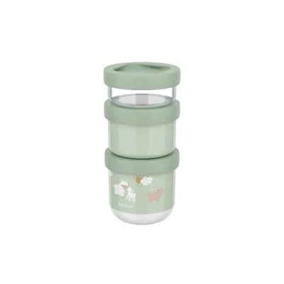 Afbeelding van Mepal Snackbox Stapelbaar 3 delig Mio Little Dutch naar behoefte Geschikt voor magnetron en vriezer Lekvrij Vaatwasmachinebestendig 100 + 175 275 ml Farm