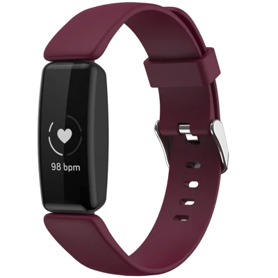 Afbeelding van Siliconen bandje voor de Fitbit Inspire 2 Donkerrood iMoshion En TPU (zacht)