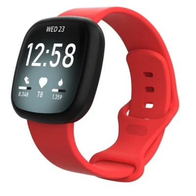 Afbeelding van Fitbit Versa 3 &amp; 4 / Sense 1 2 Sportbandje Rood Maat: S/M