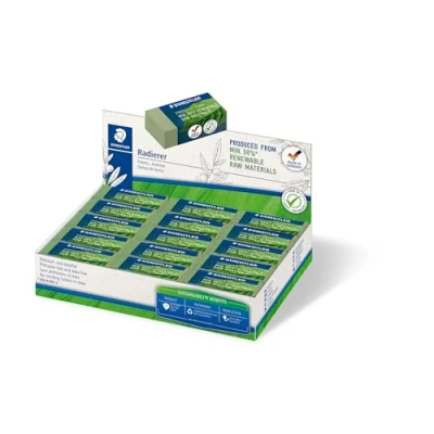 Afbeelding van Staedtler gum Eco, olijfgroen, ft 43 x 19 13 mm 30 stuks