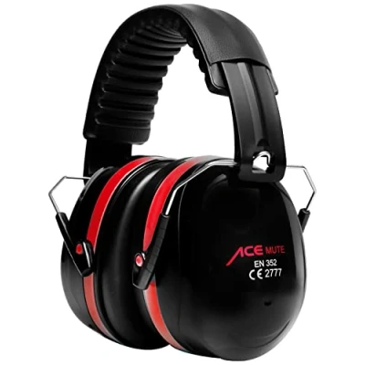 Afbeelding van ACE Mute Capsule Gehoorbeschermers Gehoorkappen voor Werk &amp; Schietsport EN 352 1 Rood
