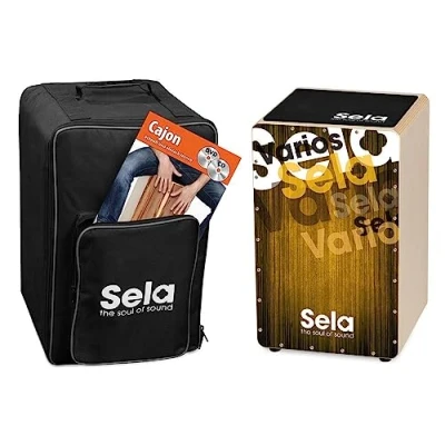 Afbeelding van Sela Se, 063, Varios Groen, Snare Cajon, beginnersbundel met systeem, opgebouwd, rugzak, zitpad, school, cd, dvd
