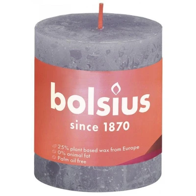 Afbeelding van Bolsius kaars rustiek Frosted Lavender 80/68 mm