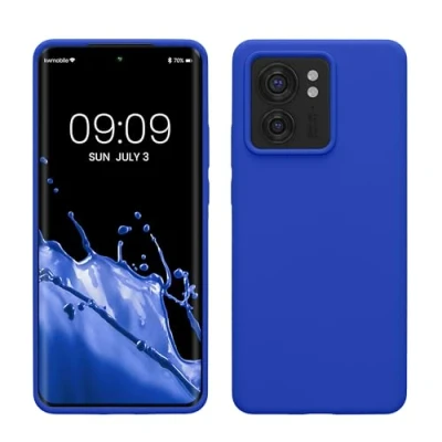 Afbeelding van kwmobile telefoonhoesje geschikt voor Motorola Edge 40 Hoesje met siliconen coating Smartphone case in Baltisch blauw