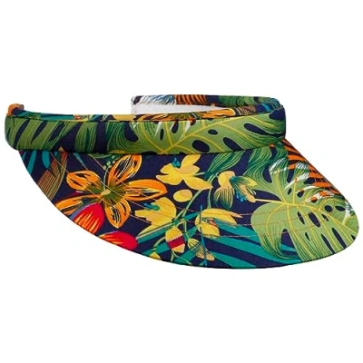Afbeelding van Lipodo Multicolour Flower Visor Dames zomer cap met klep voor Lente/Zomer One Size donkerblauw
