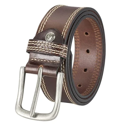 Afbeelding van LINDENMANN Herenriem, jeans, leren riem voor heren, 40 mm breed, jeansriem middelbruin, taille 90 cm totale lengte 105 35.5W L