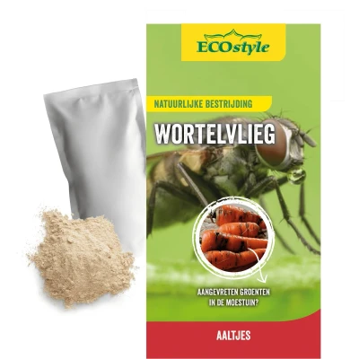 Afbeelding van ECOstyle 10 mln Aaltjes FC Tegen Larven Wortel /Preivlieg Bestrijdingsmiddel Natuurlijk &amp; Biologisch Vraatschade aan Groeten en Kruiden Bruikbaar Vanaf C Werken 24 uur per Dag 60 m2