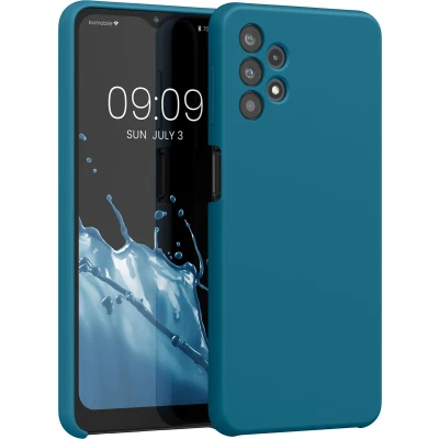 Afbeelding van kwmobile telefoonhoesje geschikt voor Samsung Galaxy A32 5G Hoesje met siliconen coating Smartphone case in mat petrol