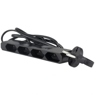Afbeelding van REV Stekkerdoos, 4 voudig, 1,5 m, meervoudig stopcontact, extra plat, optimaal voor nauwe plaatsen, zwart