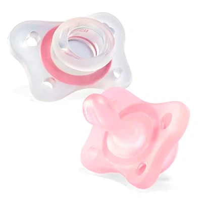 Afbeelding van Chicco Physio Mini Soft fopspeen, siliconen, 2 6 m, roze en neutraal