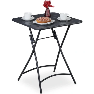 Afbeelding van Relaxdays tuintafel inklapbaar metalen klaptafel balkontafel vierkant weerbestendig