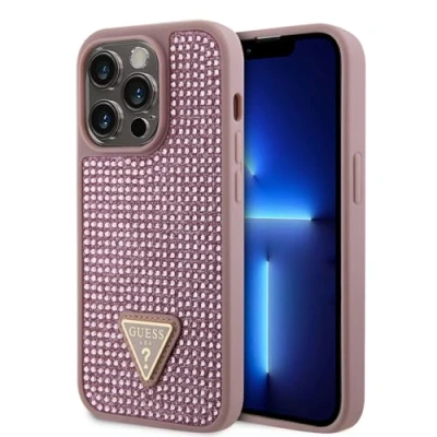 Afbeelding van Guess Rhinestones Back Cover Geschikt voor Apple iPhone 15 Pro (6.1&quot;) Roze