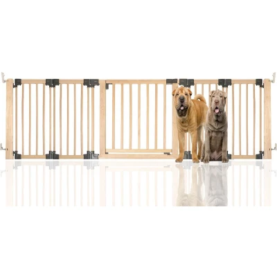 Afbeelding van Bettacare Houten Flexibele Huisdierenbarrière met Meerdere Panelen Assortiment, Natuurlijk Hout, tot 256cm Breed (11 opties beschikbaar), Barrière voor Huisdieren Honden en Puppy&#039;s, Eenvoudige Installatie