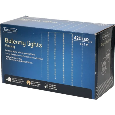 Afbeelding van Kerstverlichting Balkon LED String 4M met 21 vertakkingen en 5 lichtfuncties 420 lampjes