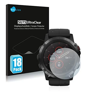 Afbeelding van Savvies (18 Stuks) Schermbeschermer voor Garmin Fenix 5X Plus (51 mm) Screen Protector Ultra Transparant