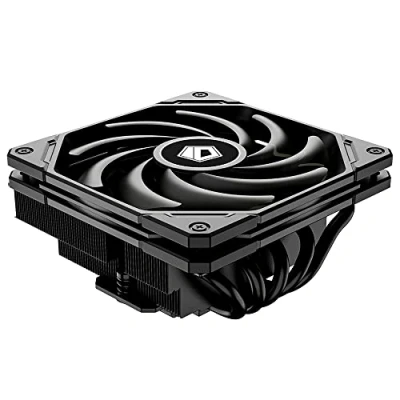 Afbeelding van ID COOLING IS 55 ZWART CPU Koeler Laag Profiel 57mm Hoogte Luchtkoeler 5 Heatpipes 120x120x15mm Slanke Ventilator, Ventilator voor Intel LGA1700/115X/1200; AMD AM4/AM5