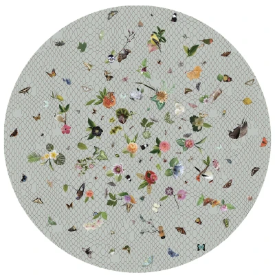 Afbeelding van Moooi Carpets Garden of Eden Round Netting vloerkleed 350 Grijs