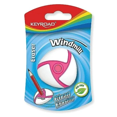 Afbeelding van KEYROAD Windmill Gum voor potlood en kleurpotlood, 1 stuk, mix van kleuren, ideaal school kantoor
