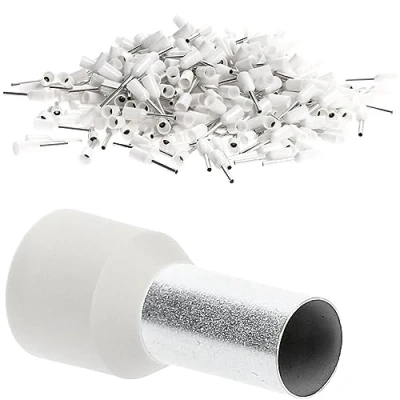Afbeelding van 500 stuks Kalitec AE0508WS adereindhulzen geïsoleerd 0,5 mm² 8 mm lang wit I Made in Germany Industriële kwaliteit