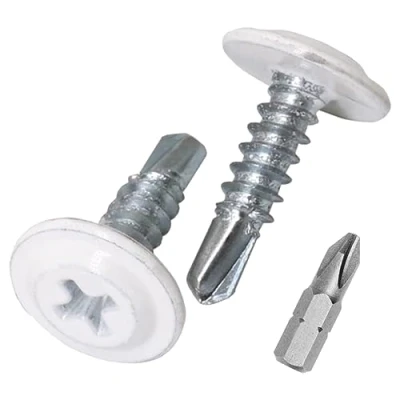 Afbeelding van SKIR&#039;CO (Pack van 50 stuks) Geschilderd 4,2 x 16 mm Zelfborende Schroeven, Phillips Gemodificeerde Truss Head, Plaatwerk Schroef, Wafelkop (50, Zuiver Wit RAL 9010)