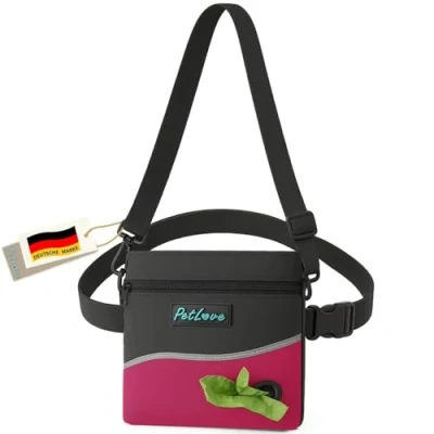 Afbeelding van PetLove Traktatiezak voor honden voederzak met magneetsluiting Inclusief poepzakdispenser &amp; bruikbaar als buiktas roze