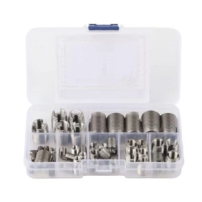 Afbeelding van 50 Stks Roestvrij Staal Binnendraad Zelftappende Draad Inserts Set Versterken Reparatie Tool M3 M12