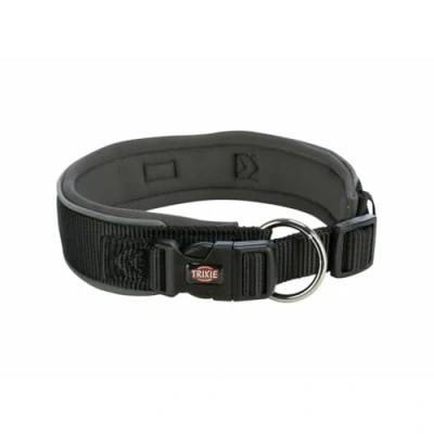Afbeelding van Trixie premium halsband hond extra breed zwart / grafiet grijs 27 35X2,5 CM